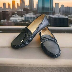 ✅JustFab LINCOLN Black Moccasin Driving Shoes Women's Sz 8 Slip-On Comfort Flats
